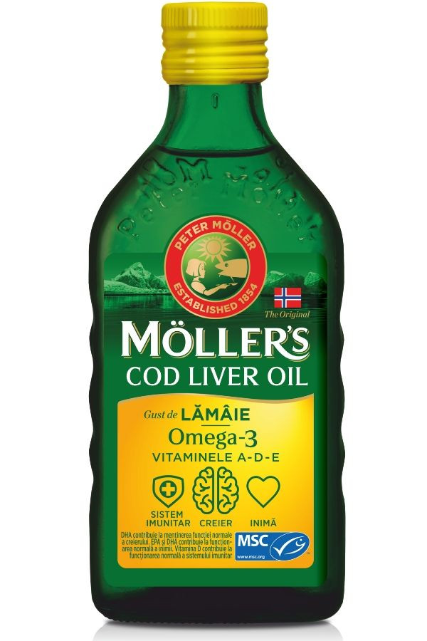 Moller's Cod Liver Oil aroma lamaie 250 ml Moller's Cod Liver Oil aroma lamaie 250 ml