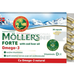 Moller's Forte Omega 3 + Ulei de ficat de cod 30 capsule