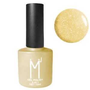 Oja semipermanenta cu sclipici 3 in 1, MJ Gel Polish, Nuanta 098, Light Gold, 10 ml