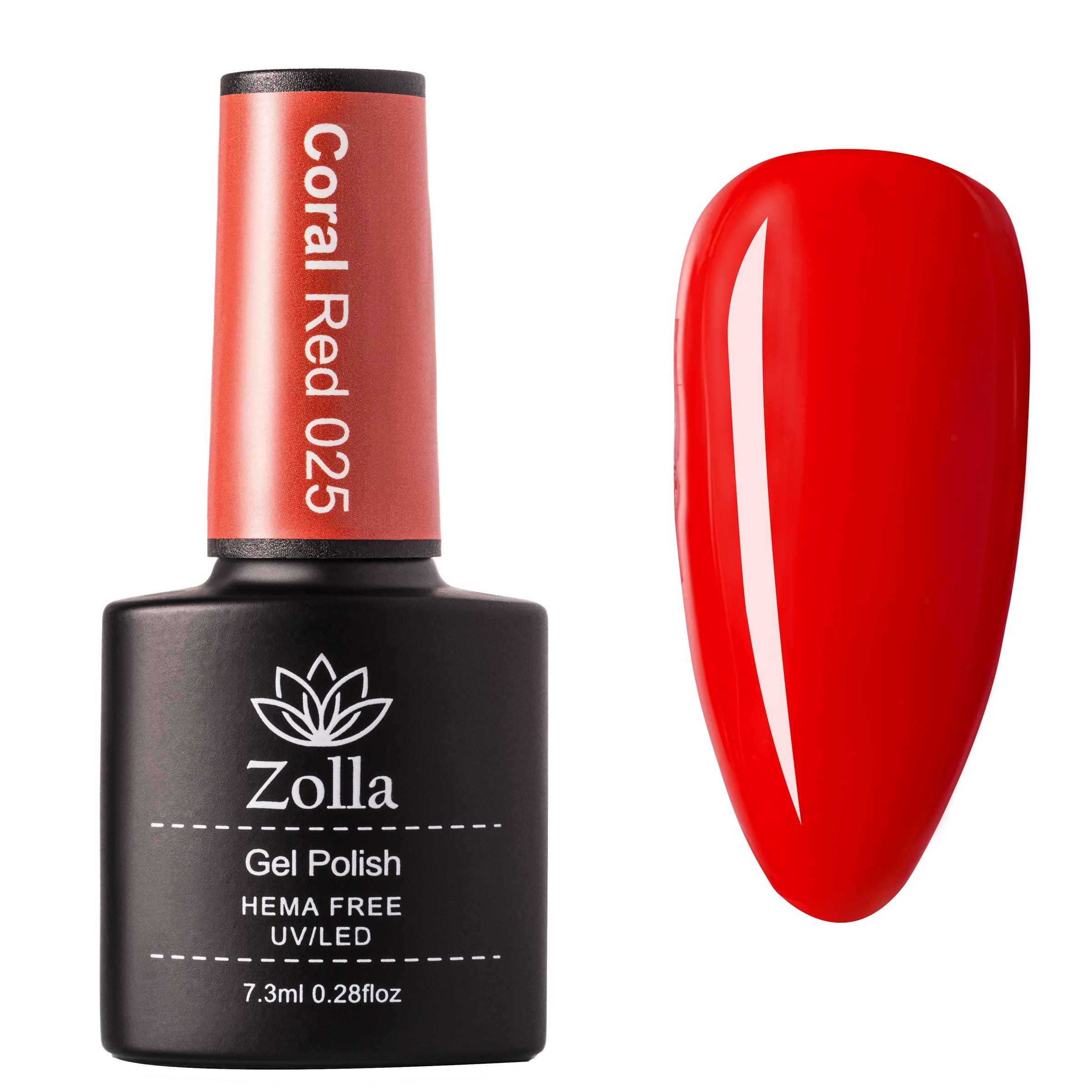 Oja Semipermanenta Zolla Hema Free Coral Red 025 - 7.3ml Oja Semipermanenta Zolla Hema Free Coral Red 025 - 7.3ml