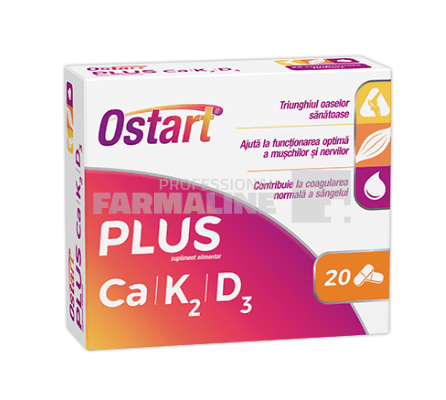 Ostart Plus Ca 1500 + K2 + D3 10 comprimate Ostart Plus Ca 1500 + K2 + D3 10 comprimate