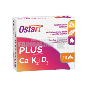Ostart Plus Ca + K2 + D3 20 comprimate