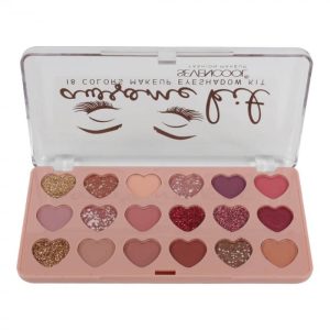 Paleta de farduri cu inimioare Nova Kiss Awsome Kit, 18 culori, 02 Galaxy, 18 g