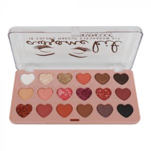 Paleta de farduri cu inimioare Nova Kiss Awsome Kit, 18 culori, 01 Stellar, 18 g