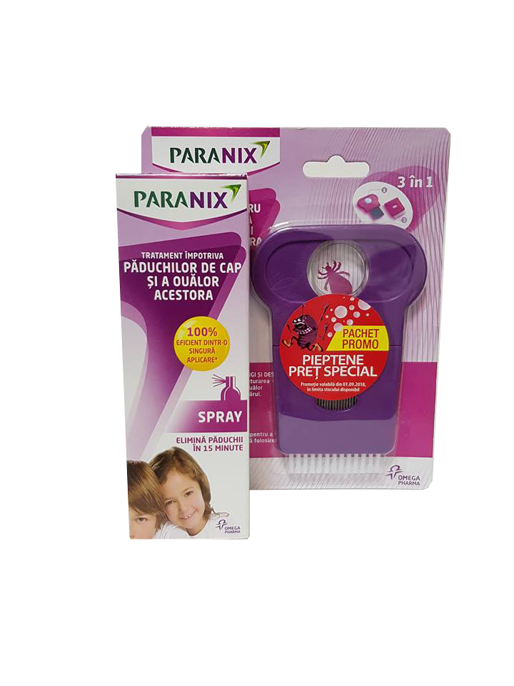 Paranix spray 100ml + Pieptene la pret special Paranix spray 100ml + Pieptene la pret special