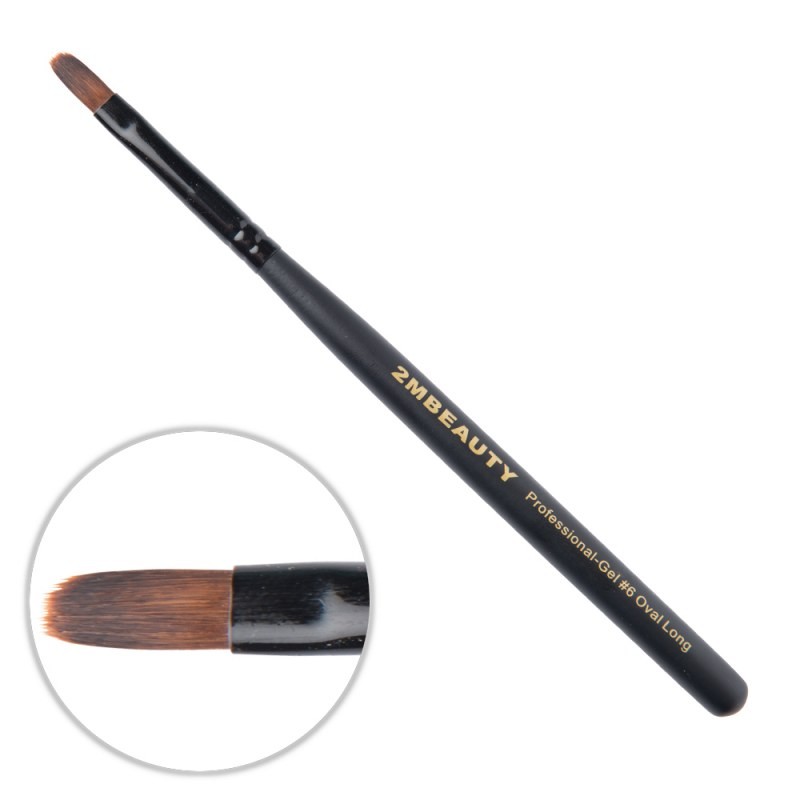 Pensula gel 2M Black Beauty Oval Long nr. 6 Pensula gel 2M Black Beauty Oval Long nr. 6