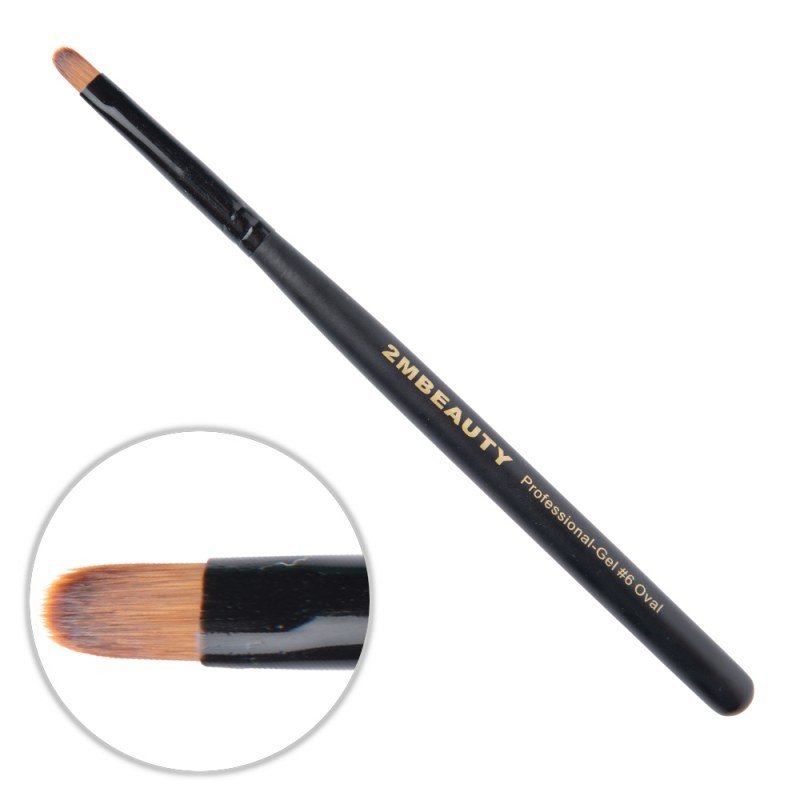 Pensula gel 2M Black Beauty Oval nr. 6 Pensula gel 2M Black Beauty Oval nr. 6