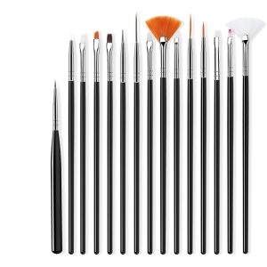 Pensule unghii set 15 buc negru