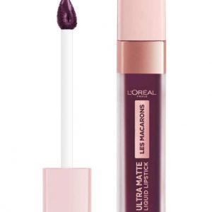 Ruj lichid ultra mat rezistent la transfer L Oreal Paris Les Macarons, 830 Blackcurrant Crush, 7.6 ml