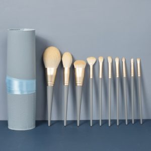 Set 10 Pensule Profesionale Pentru Machiaj cu Husa Blue - MAK10