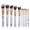 Set 10 Pensule Profesionale Pentru Makeup, Alb Marble cu Suport Inclus Set 10 Pensule Profesionale Pentru Makeup, Alb Marble cu Suport Inclus