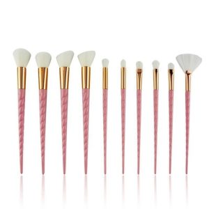 Set 10 Pensule Unicorn Pentru Machiaj, Roz - C05