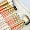 Set 12 Pensule Pentru Makeup cu Husa Inclusa Crem Set 12 Pensule Pentru Makeup cu Husa Inclusa Crem