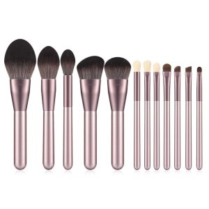 Set 12 Pensule Profesionale Pentru Machiaj, Rose - B003