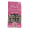 Set 12 Unghii False Elegant Touch, Metallic Material, 08 Gri Inchis