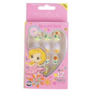 Set 12 Unghii False Pentru Copii, 102 Floricele