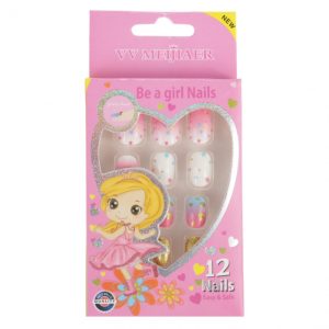 Set 12 Unghii False Pentru Copii, 136 Stelute Aurii