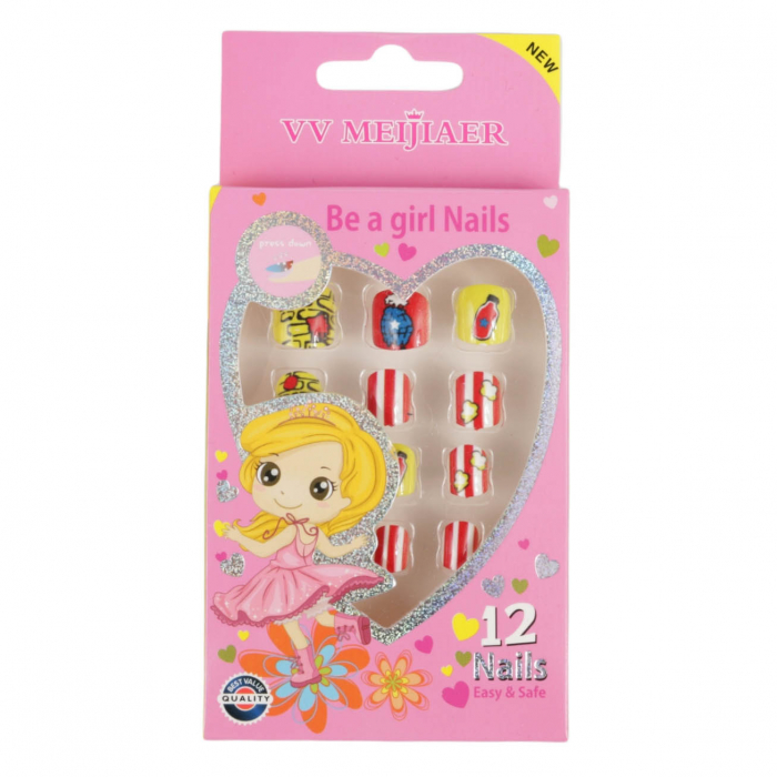 Set 12 Unghii False Pentru Copii, 17 Popcorn Set 12 Unghii False Pentru Copii, 17 Popcorn