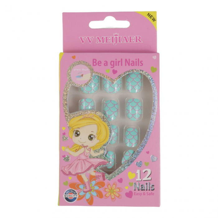 Set 12 Unghii False Pentru Copii, 37 Crocodil Albastru Set 12 Unghii False Pentru Copii, 37 Crocodil Albastru