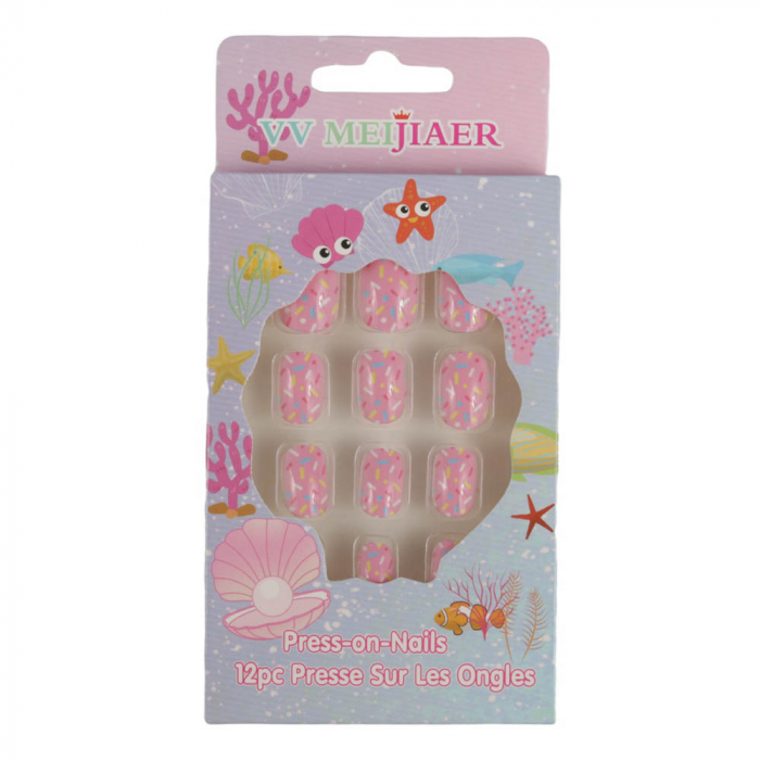 Set 12 Unghii False Pentru Copii, 44 Confetti Set 12 Unghii False Pentru Copii, 44 Confetti