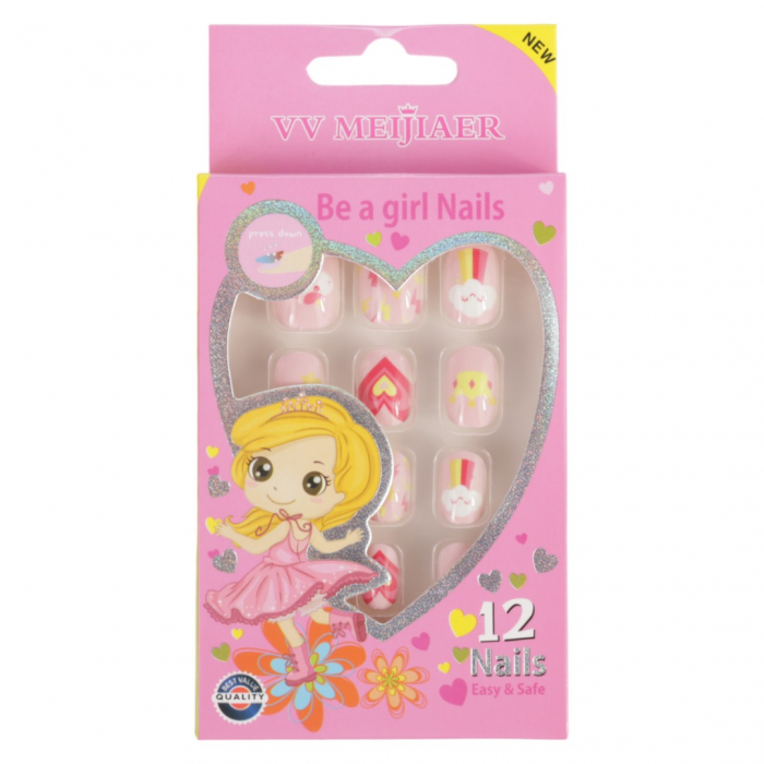 Set 12 Unghii False Pentru Copii, 99 Curcubeu Set 12 Unghii False Pentru Copii, 99 Curcubeu