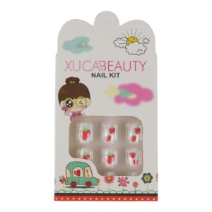 Set 12 Unghii False Pentru Copii, Xuca Beauty, 21 Capsunele