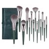 Set 14 Pensule Profesionale Pentru Machiaj cu Husa, Verde Set 14 Pensule Profesionale Pentru Machiaj cu Husa, Verde