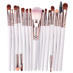Set 15 Pensule Profesionale Pentru Machiaj, Albe - AS01