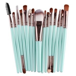 Set 15 Pensule Profesionale Pentru Machiaj, Verzi AS04