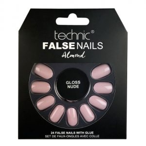 Set 24 Unghii False cu adeziv inclus Technic False Nails, Almond, Gloss Nude