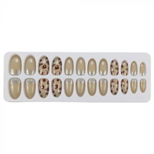 Set 24 Unghii False Tips cu aspect natural, Salon Nails, 04 Leopard