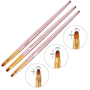 Set 3 Pensule Limba de Pisica Gold Roze