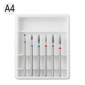 Set 6 Capete Freza Unghii Cuticula Alb - A4