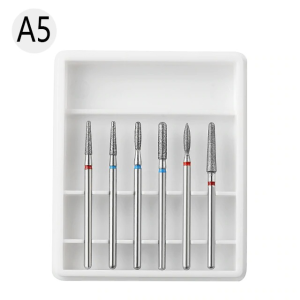 Set 6 Capete Freza Cuticula Pedichiura Alb - A5
