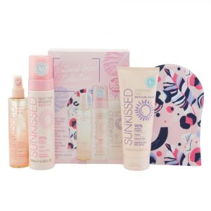 Set complet pentru autobronzare profesionala SUNKISSED Natural Glow Collection Gift Set Medium, 95% Ingrediente Naturale