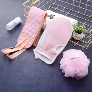 Set Exfoliant De Corp, 3 Piese, Roz