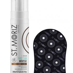 Set pentru Autobronzare Profesionala ST MORIZ cu Spuma cu Efect Rapid in 1 ora, 2 ore, 3 ore si Manusa