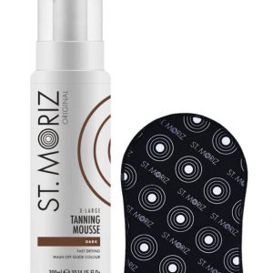 Set pentru autobronzare profesionala ST MORIZ cu Spuma Dark XL si Manusa