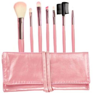 Set 7 Pensule Profesionale Luxury pentru Machiaj, Pink