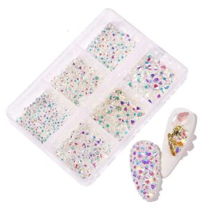Strasuri unghii diverse marimi, Clear 03