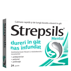 Strepsils Mentol 24 comprimate