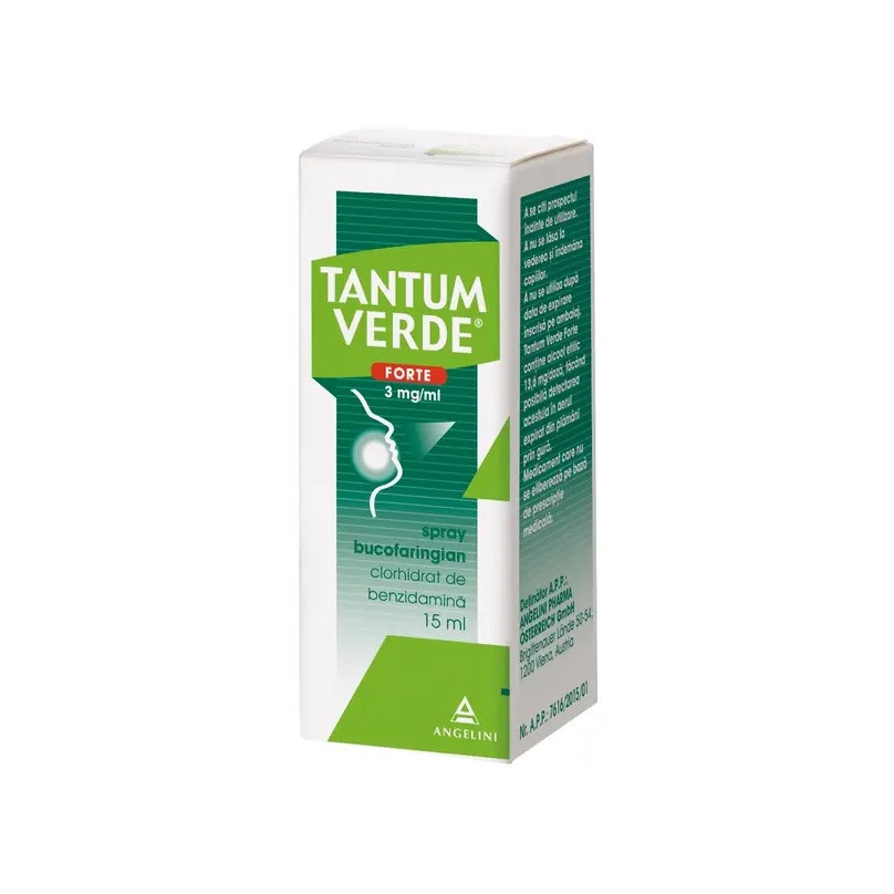 Tantum Verde 0.3% spray bucofaringian 15 ml Tantum Verde 0.3% spray bucofaringian 15 ml