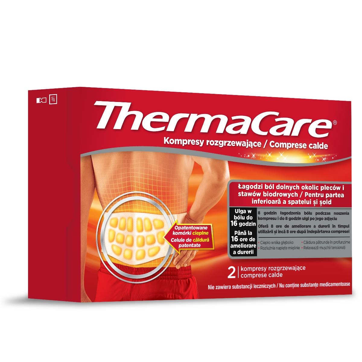 Thermacare Comprese calde pentru partea inferioara a spatelui si sold 2 bucati Thermacare Comprese calde pentru partea inferioara a spatelui si sold 2 bucati