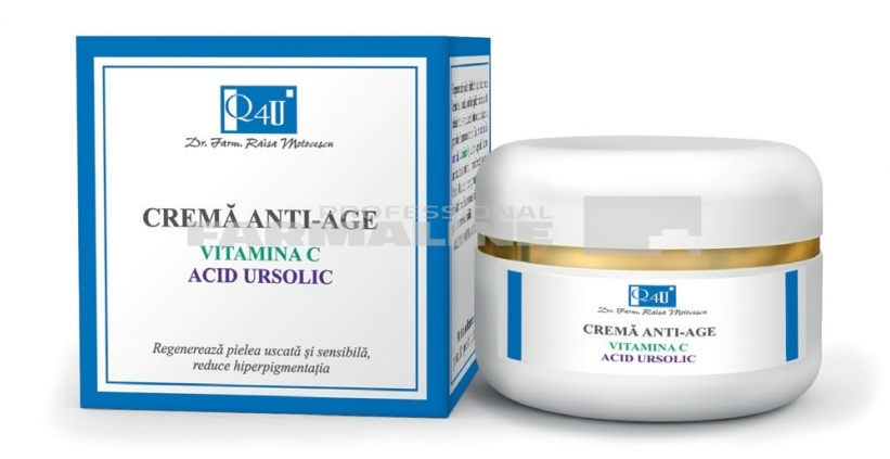 Tis Q4U Crema anti-age cu Vitamina C si Acid Ursolic 50 ml Tis Q4U Crema anti-age cu Vitamina C si Acid Ursolic 50 ml