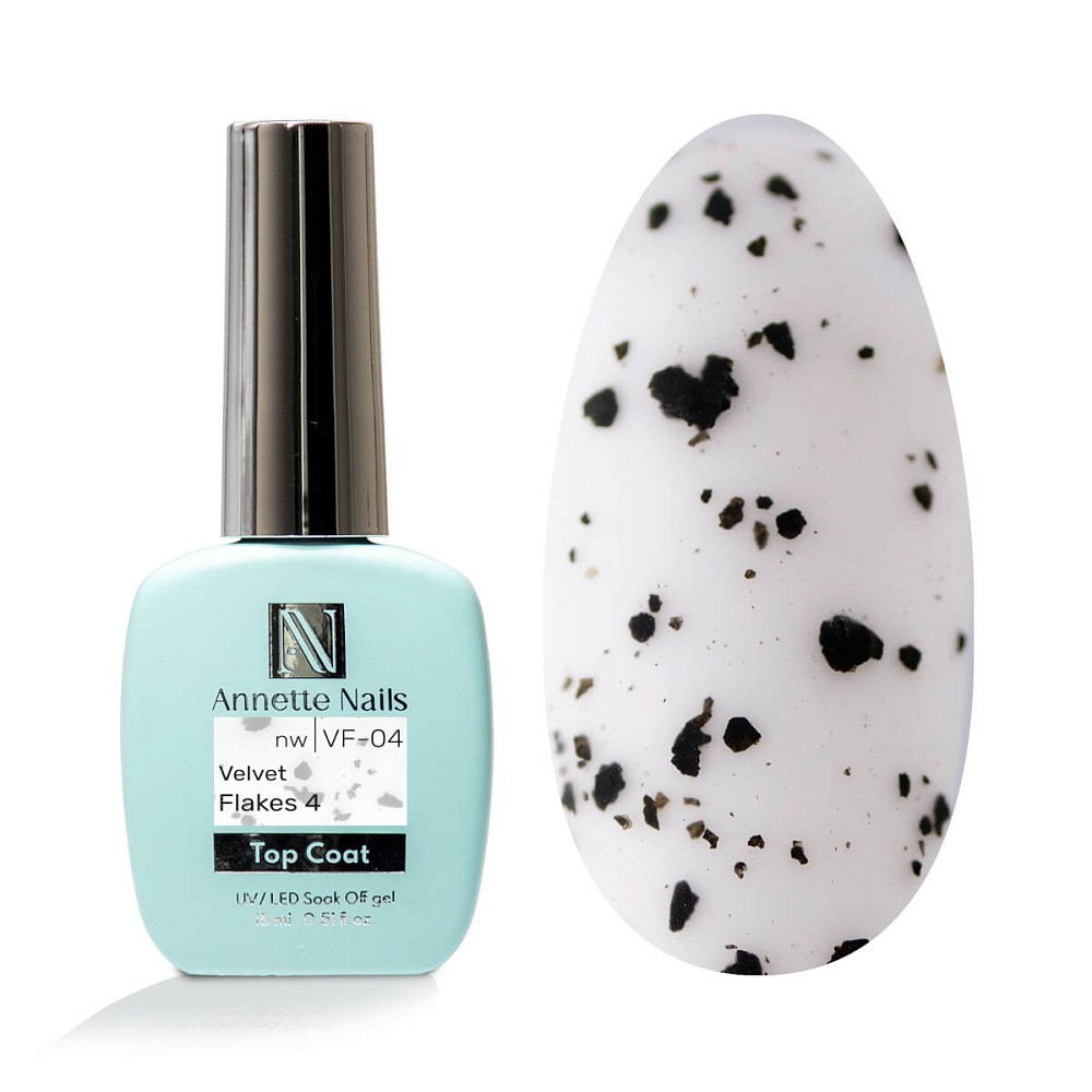 Top Coat Velvet black flakes 4 VF-04 Top Coat Velvet black flakes 4 VF-04