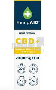 Ulei de canepa cu 2000 mg CBD, 500 mg CBDA, 500 mg CBGA, 200 mg Boswellia 10 ml