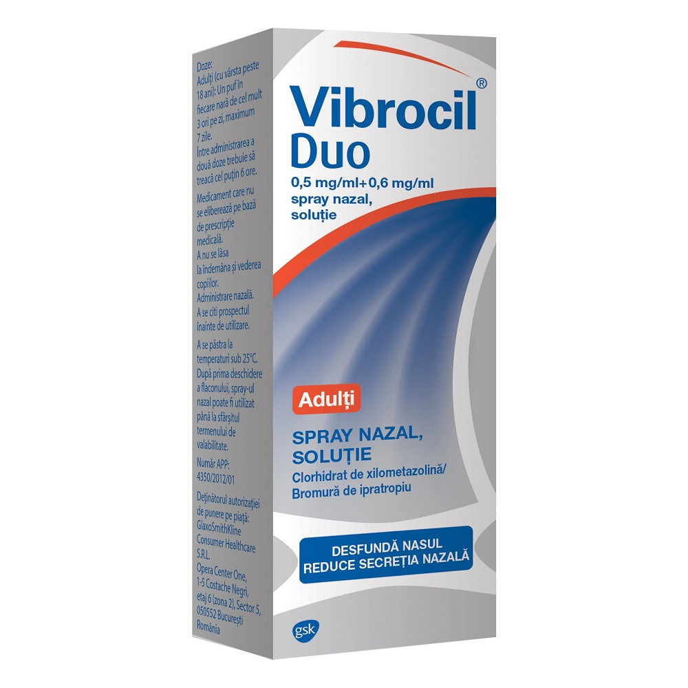 Vibrocil Duo spray nazal, 10 ml, Gsk Vibrocil Duo spray nazal, 10 ml, Gsk