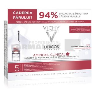 Vichy Dercos Aminexil Clinical 5 Tratament impotriva caderii parului pentru femei 21 fiole