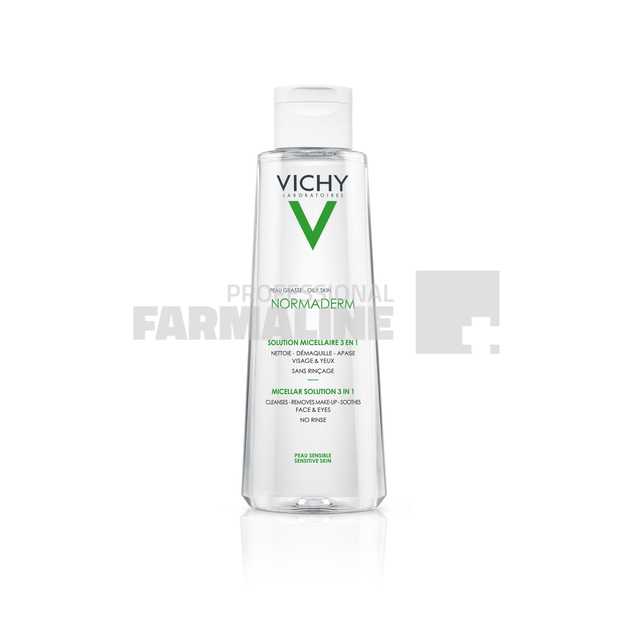Vichy Normaderm Solutie micelara 3 in 1 pentru tenul cu imperfectiuni 200 ml Vichy Normaderm Solutie micelara 3 in 1 pentru tenul cu imperfectiuni 200 ml