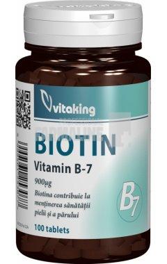 Vitamina B7 Biotina 900 mg 100 comprimate Vitamina B7 Biotina 900 mg 100 comprimate